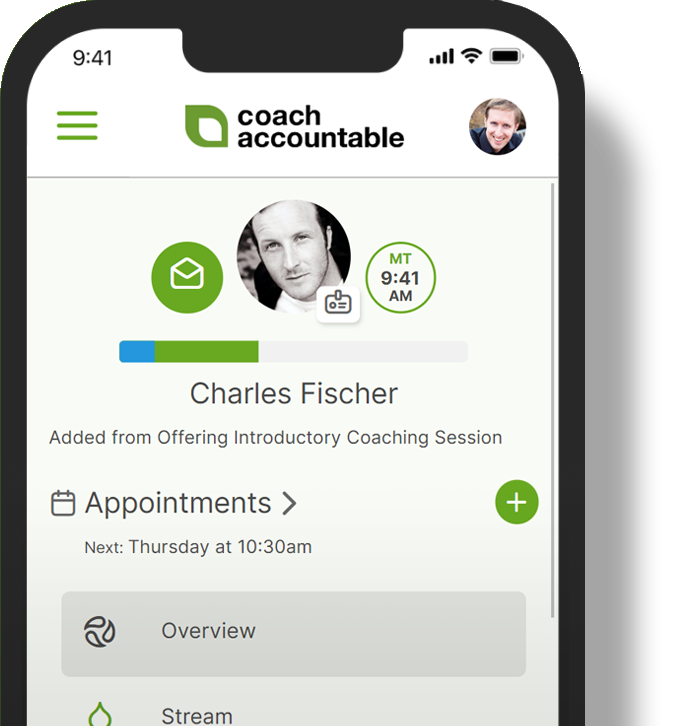 CoachAccountable on a mobile device.